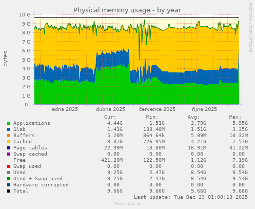 Physical memory usage